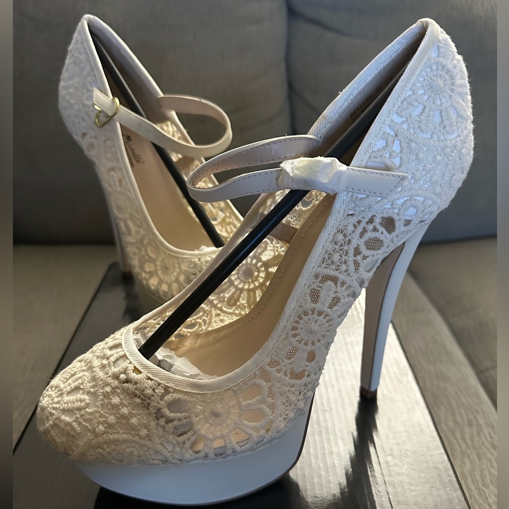 Anne Michelle Platform Crocheted Heels